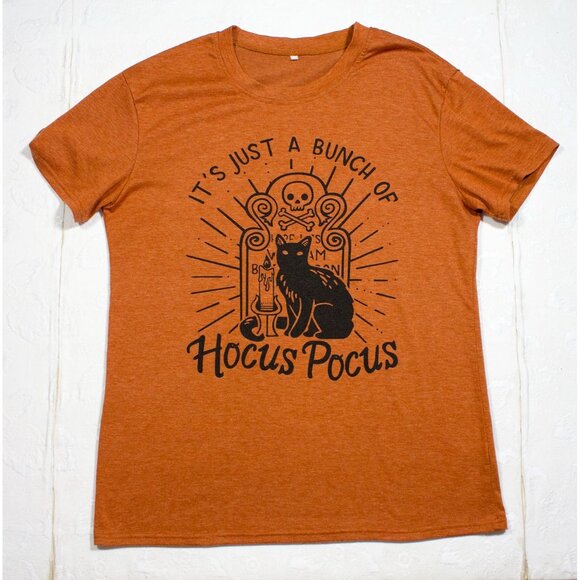 Its Just A Bunch Of Hocus Pocus Halloween Graphic T-Shirt Rust Orange M 39" Bust - Picture 1 of 5
